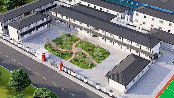 prefabricated T house for construction site accommodation