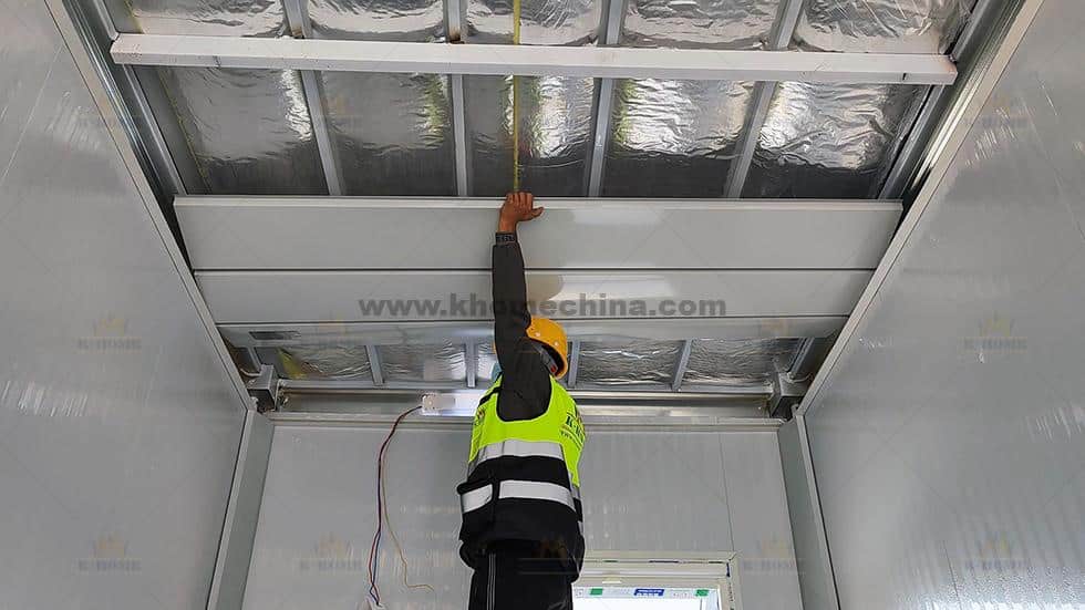 Flat Pack Container House Ceiling Installation