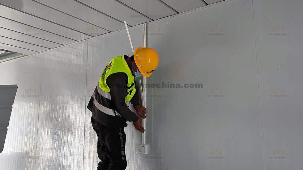 Flat Pack Container House PVC Trunking Installation