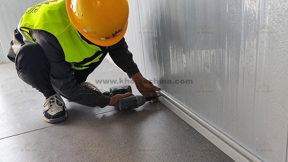 Flat Pack Container House Skirting Line Installation