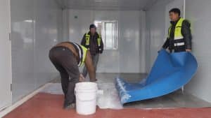 11-Detachable Container House PVC Floor Installation