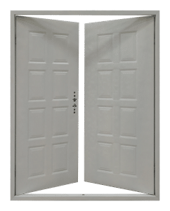 أبواب بيضاء مربعة مزدوجة الفتح