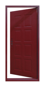 Red square doors