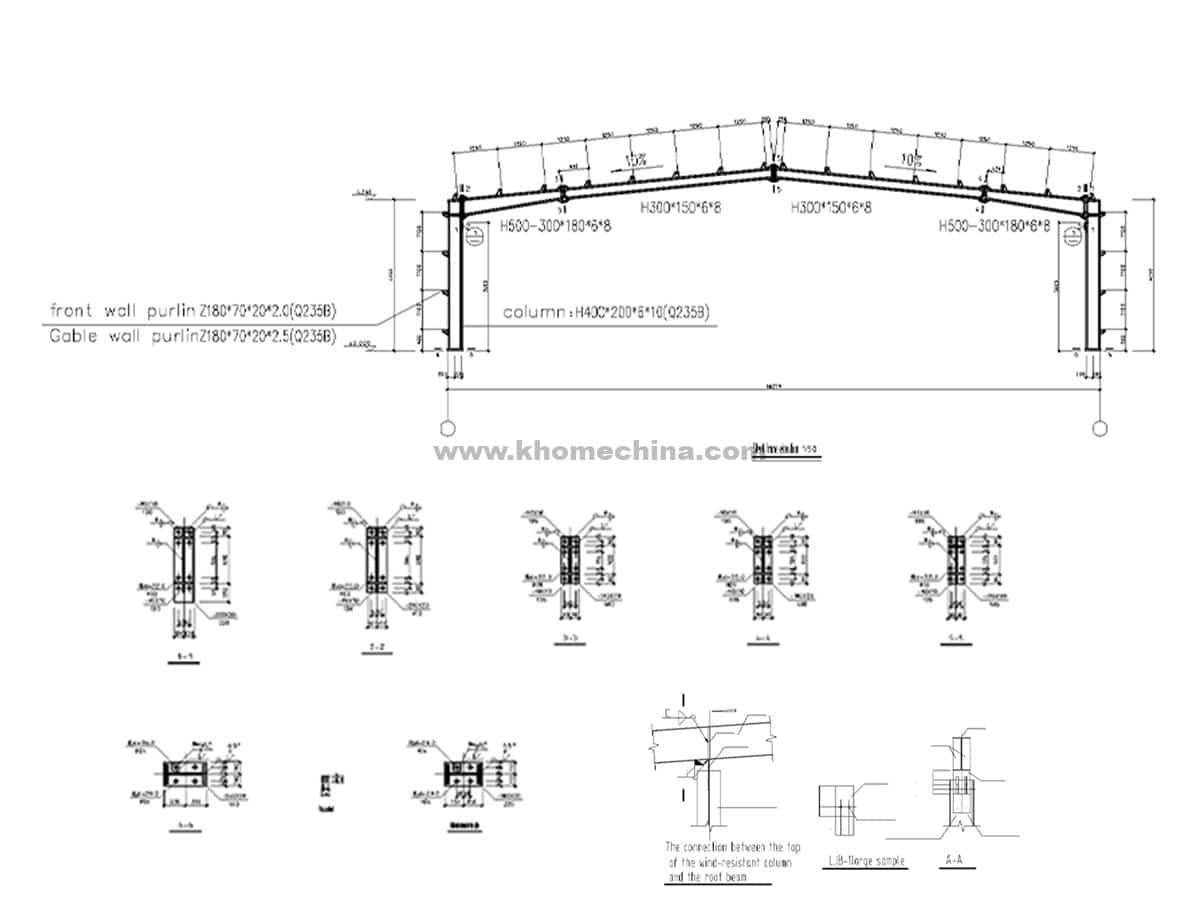 Prefabricated Metal Building Component Detail Drawing
