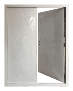 White flat-grained Double-opening doors