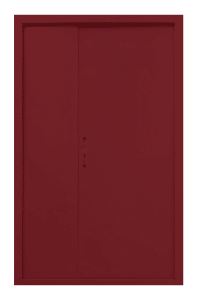 Red flat-grained Unequal Double doors