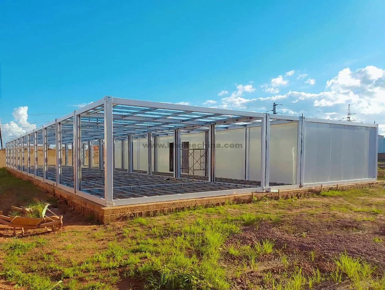 Prefab container camp in Congo