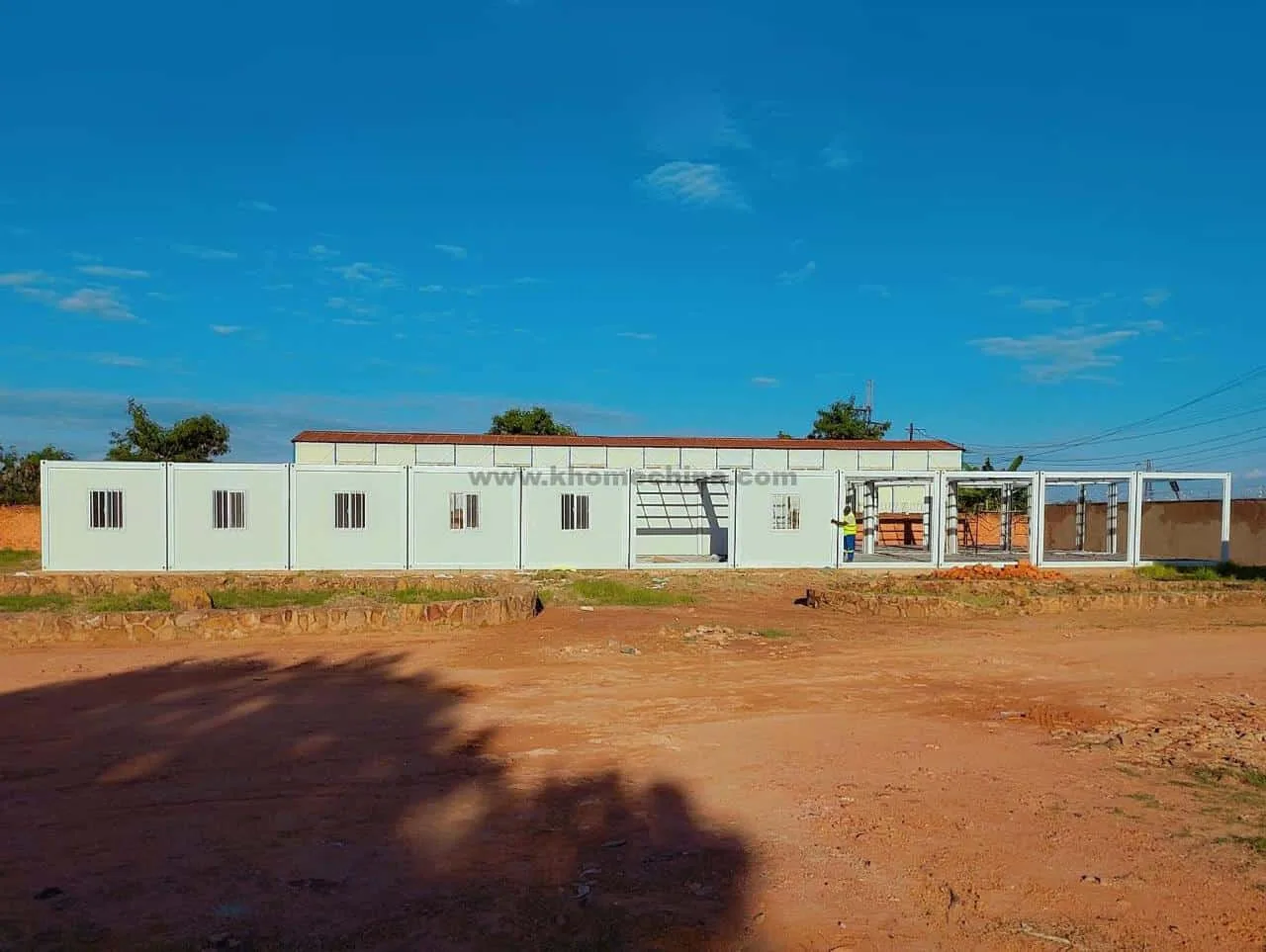 Prefab container camp in Congo