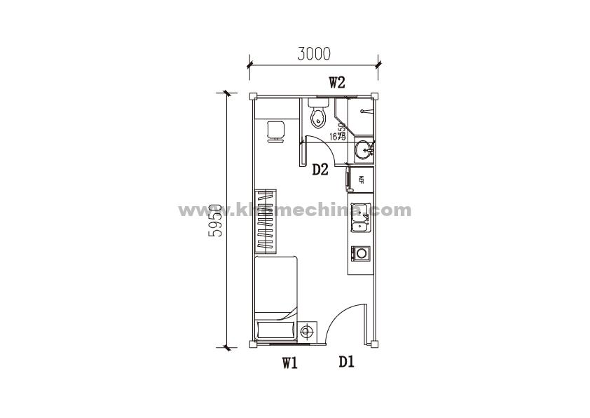 18m² Single Container Accommodation Unit with Bathroom (3)