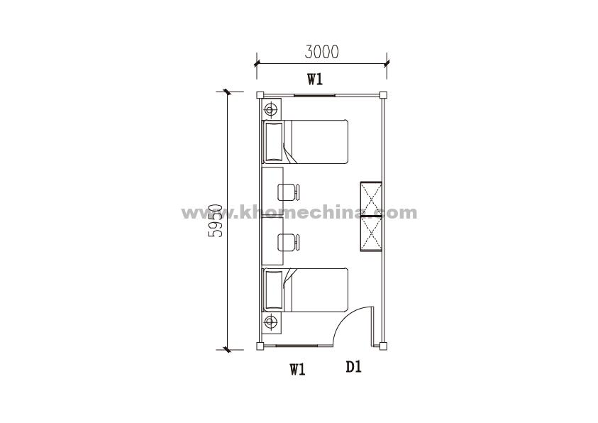 18m² Twin Room Container Accommodation Unit (1)