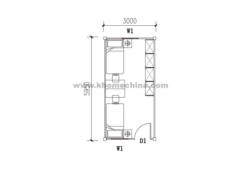 18m² Twin Room Container Accommodation Unit (2)