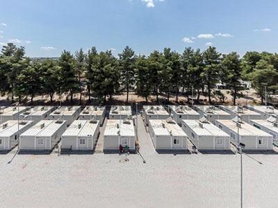 refugee camp containers