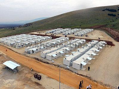 refugee camp containers