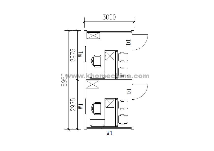 18m² Independent Double Portable Office Container