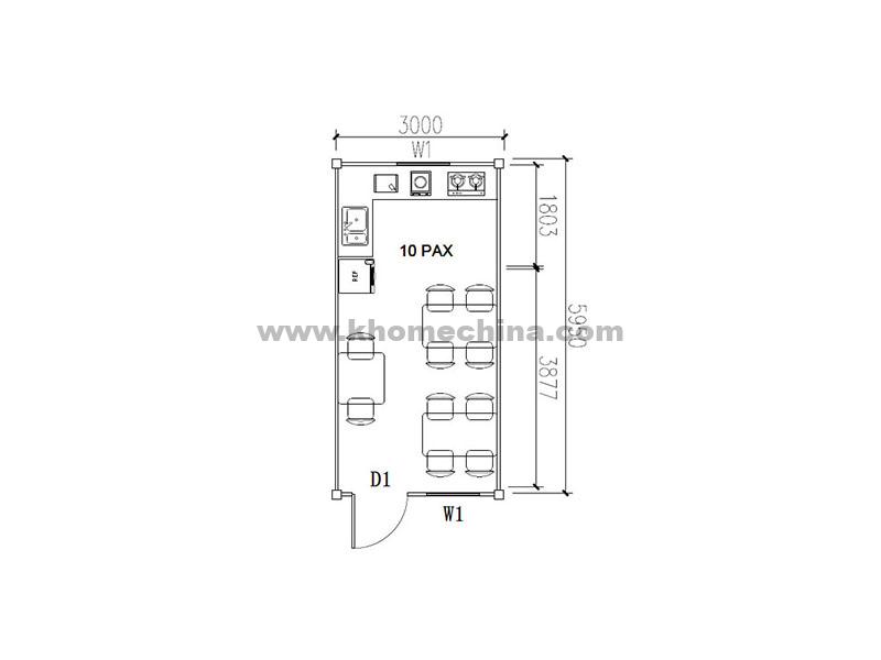 18m² canteen container for 10 person