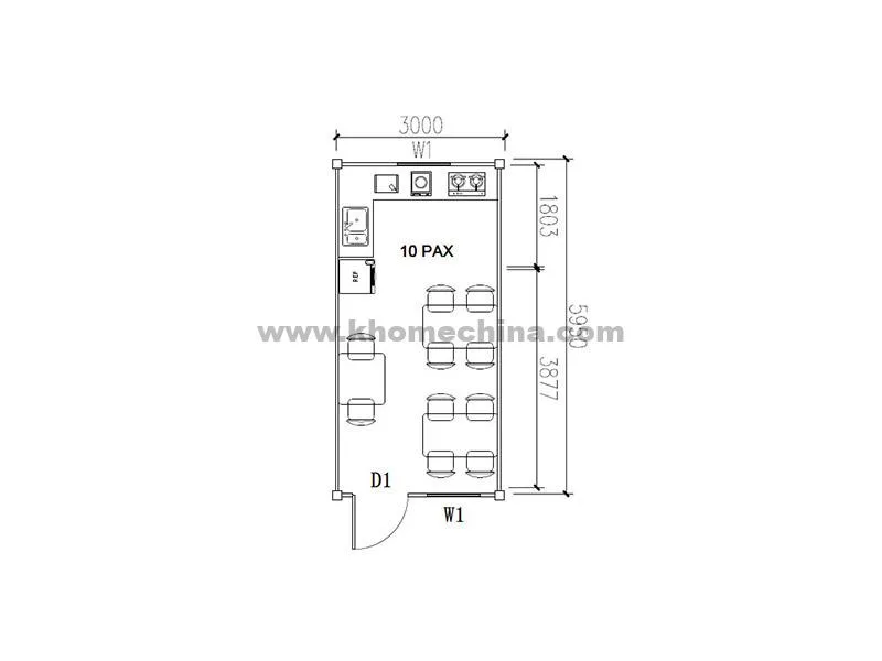 18m² canteen container for 10 person