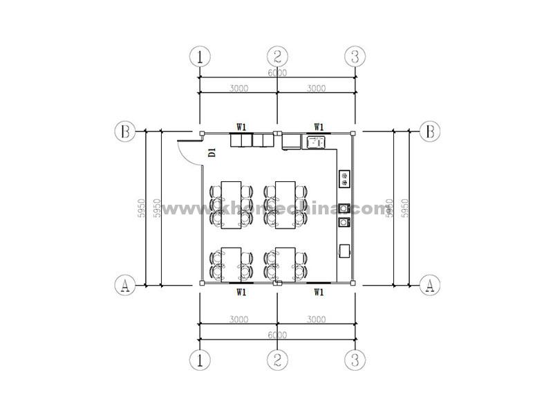 36m² canteen container for 20 person