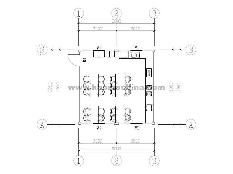 36m² canteen container & container kitchen for 20 person