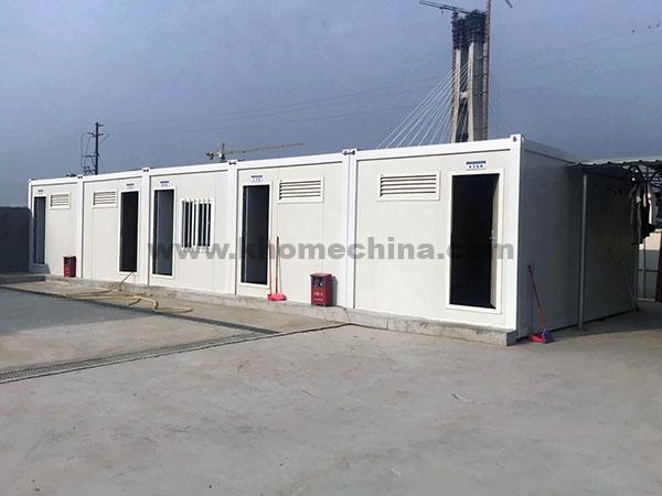 Construction site container for toilet