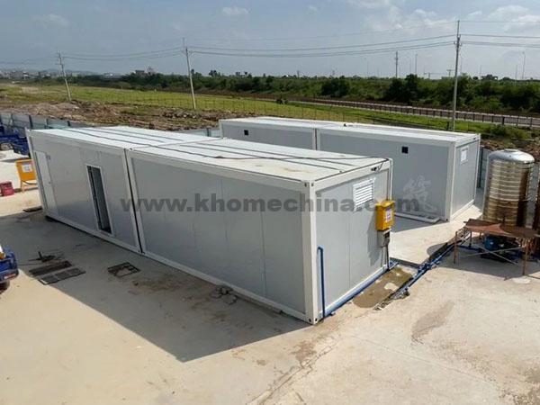 Construction site container for toilet