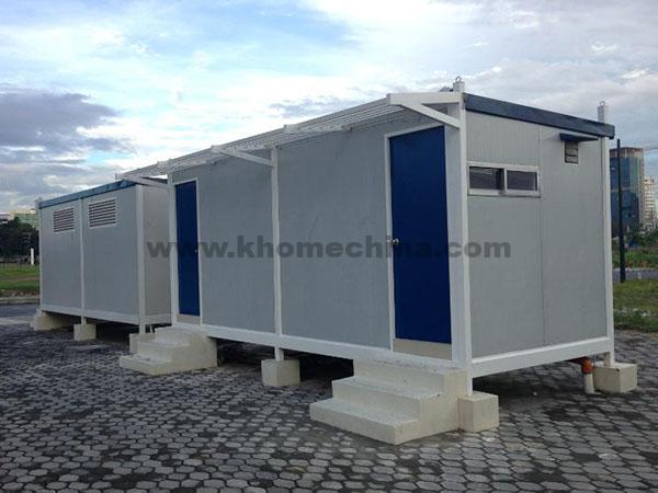 Construction site container for toilet