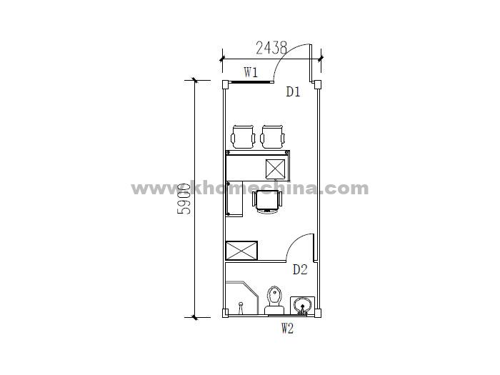 20ft standard single container office with bathroom