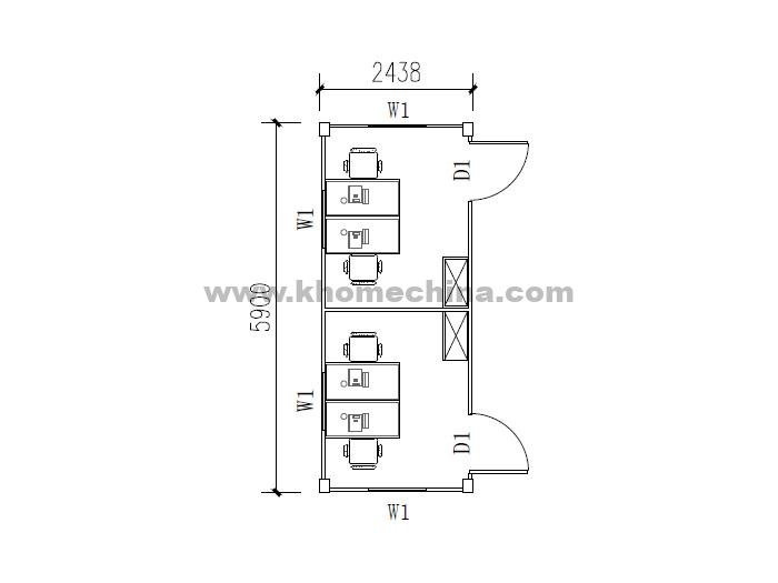 14m² flat pack container office for 4 person