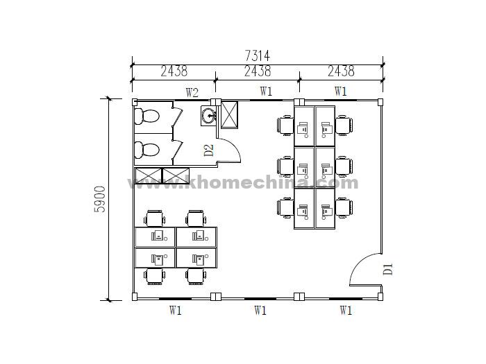 43m² Flat Pack office cabins