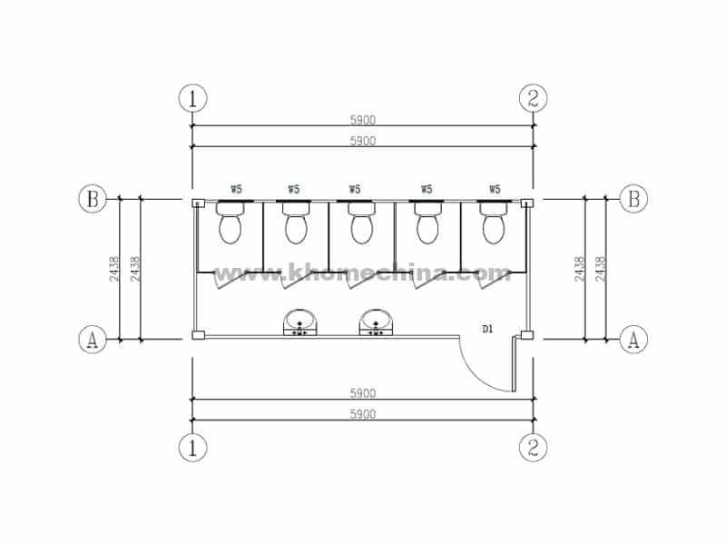 20ft container toilet for female