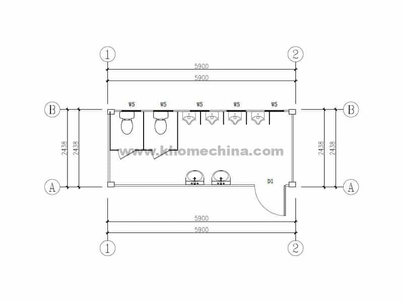 20ft container toilet for male