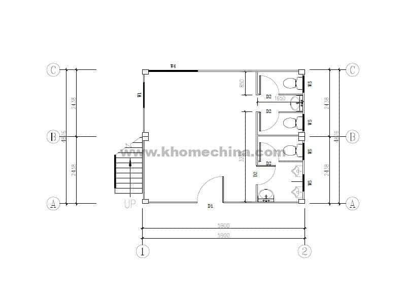 2 story flat pack container house design