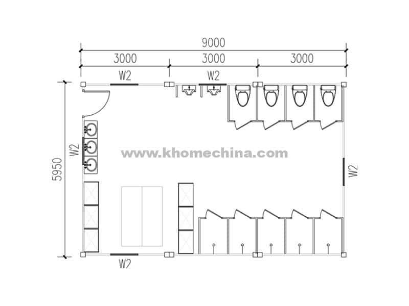 WC & Shower Container 3x20”