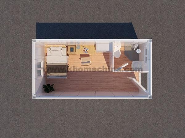 container accommodation unit with bathroom for 1 person