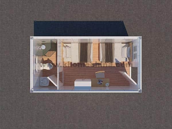 container accommodation unit with bathroom for 2 person