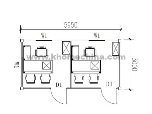 20” Double Office Container