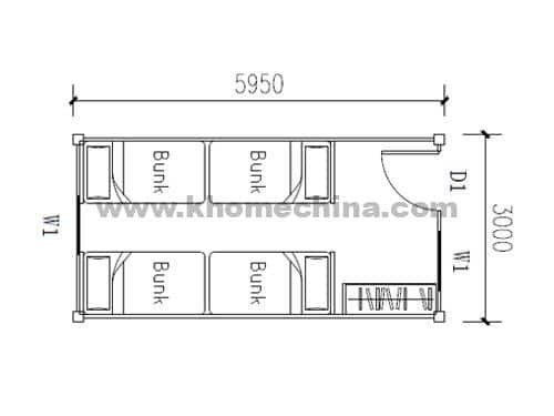 20’’ Worker Dormitory Container