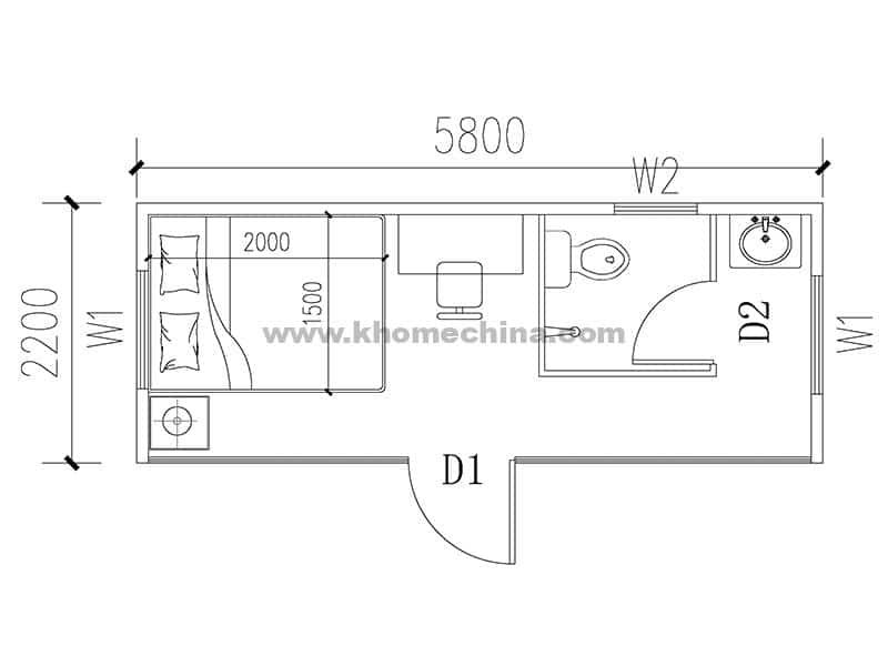 20ft apple cabin home layout plan 2