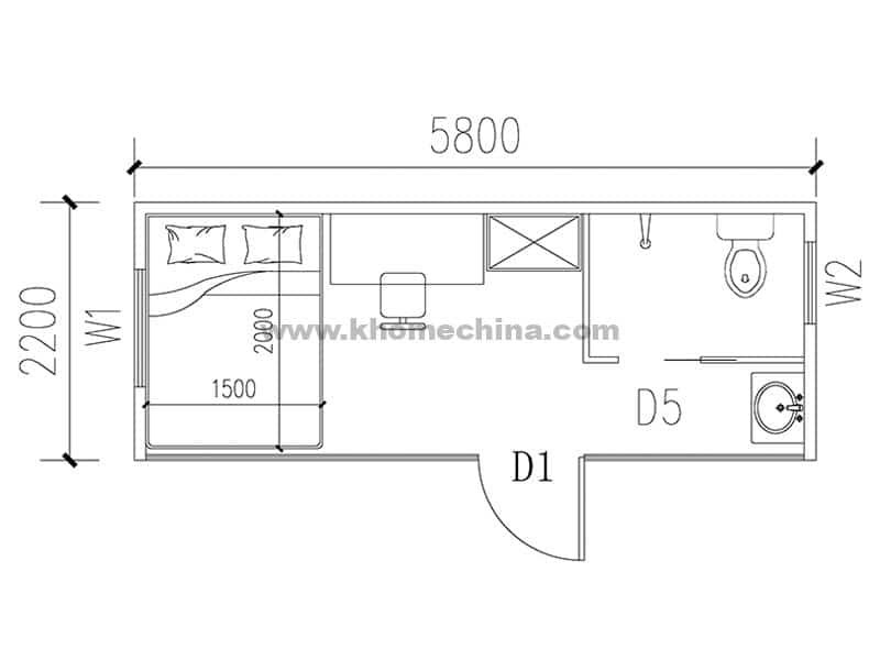 20ft apple cabin home layout plan 3