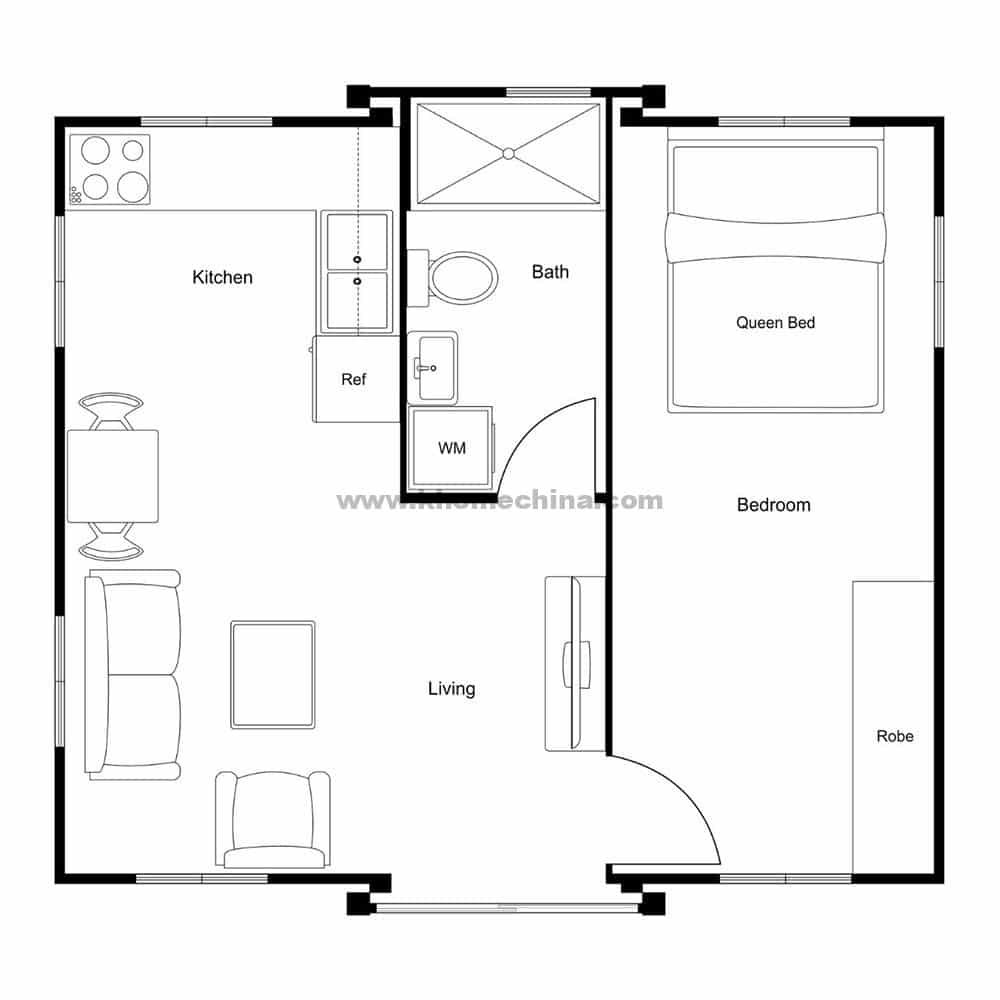 20ft - 1 bedroom