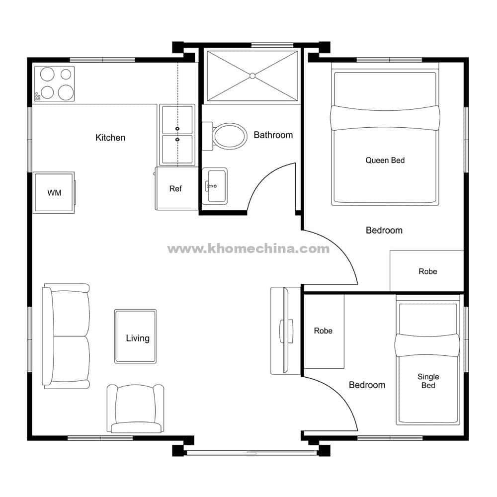 20ft - 2 bedroom