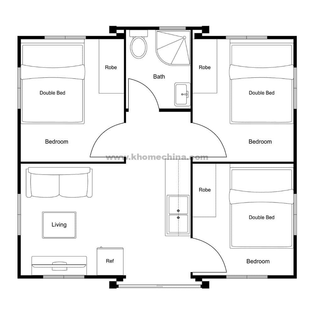 20ft - 3 bedroom