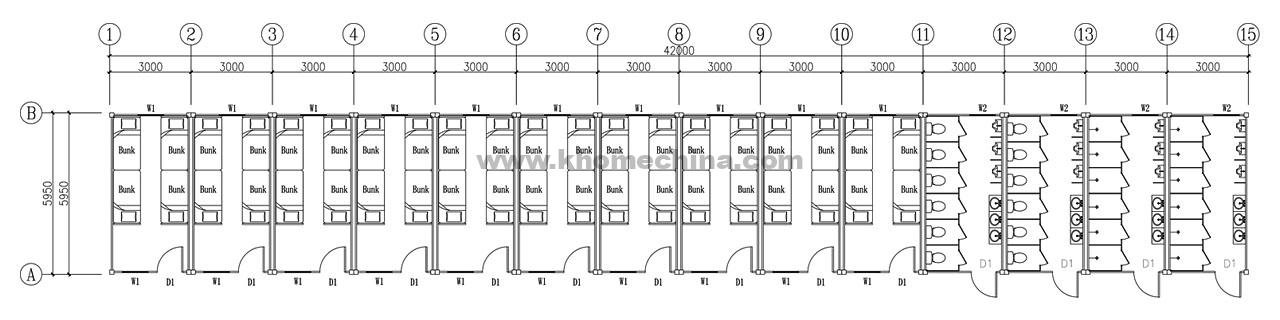 8 man sleeper room by prefab containers built