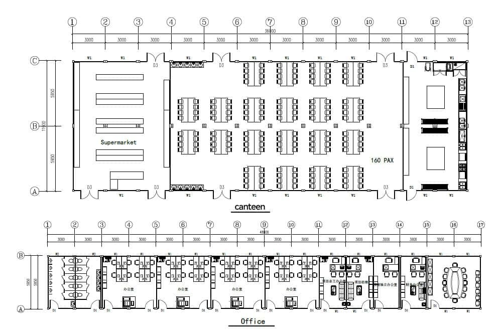 canteen & office - floor plan 1