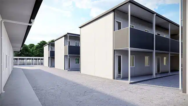 prefabricated T house for construction site accommodation