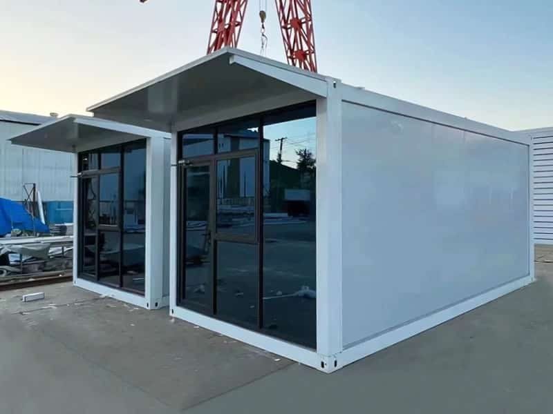 porta cabin with glass wall