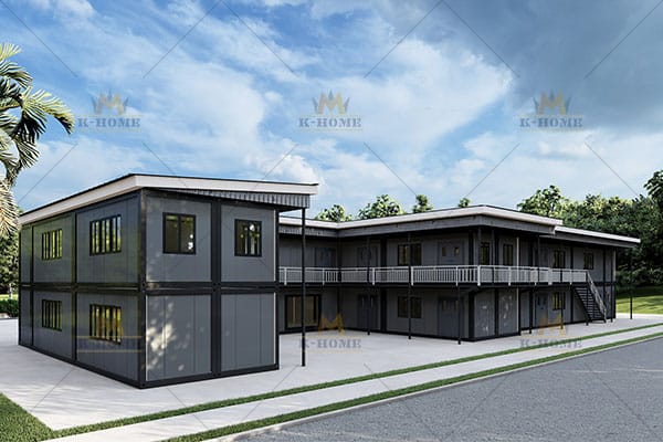 custom prefab container office in Cameroon - 3D visualization