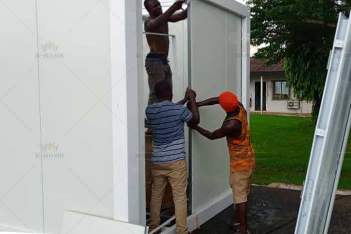 install Fire-resistant rock wool sandwich panels