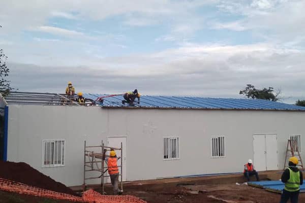Construction process of prefabricated canteens and training rooms in Tanzania