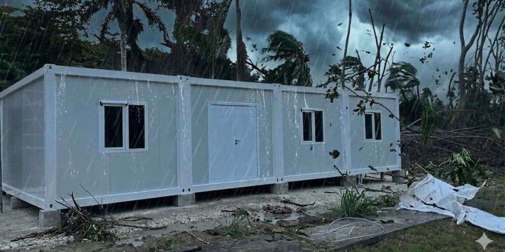 Typhoon-resistant prefabricated container house