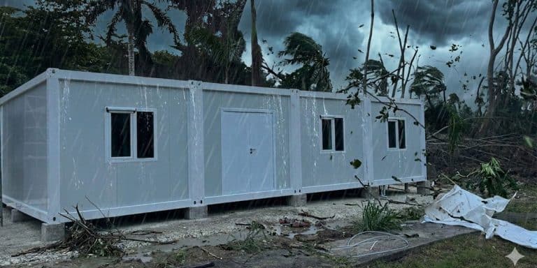 Typhoon-resistant prefabricated container house